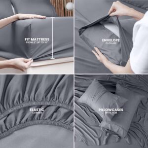 Queen Bed Sheets Set - 4 Piece